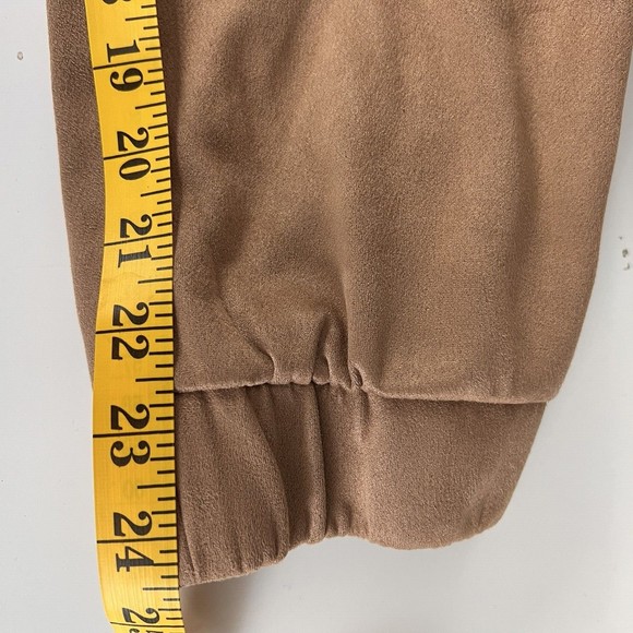 Jules & Leopold Jogger Womens Medium Camel Faux Suede High Rise Drawstring Pants - Picture 8 of 11